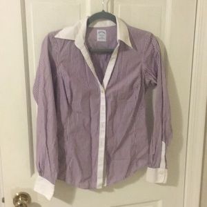 Brooks Brothers purple/white stripe button down